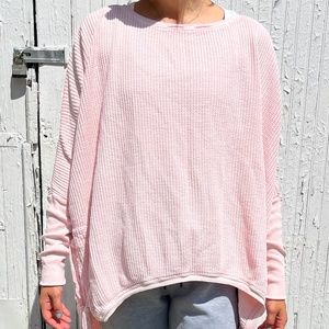 Women Free People FP One Light Pink Thermal Side Tied Long Sleeve Shirt Sz. XS